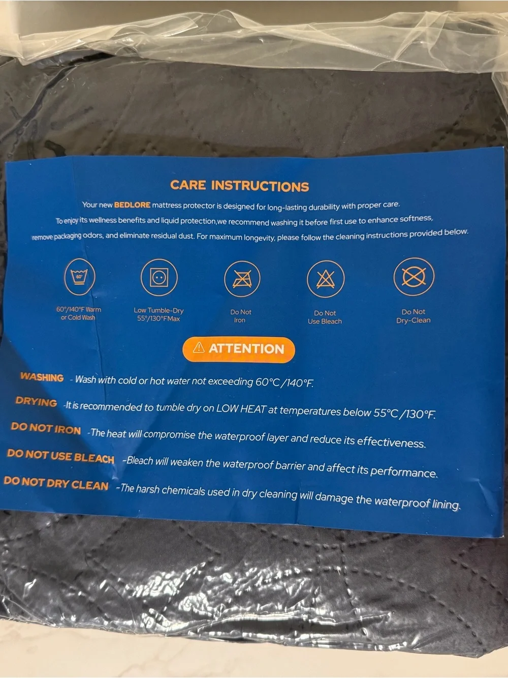 Waterproof Mattress Cover - Blue - Soft, Breathable Protection